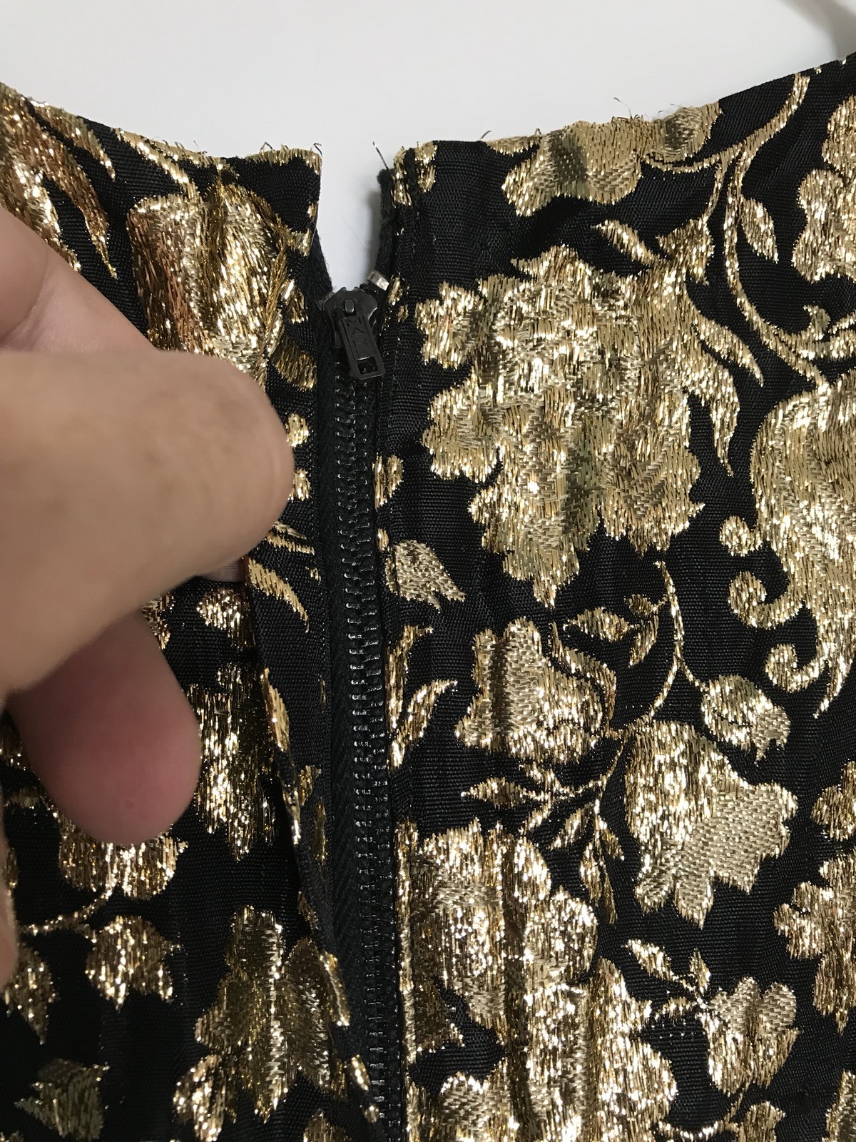 LUREX Black Gold Floral Set Vintage HONG KONG Mid Century MOD Sz M/L WITH TAGS