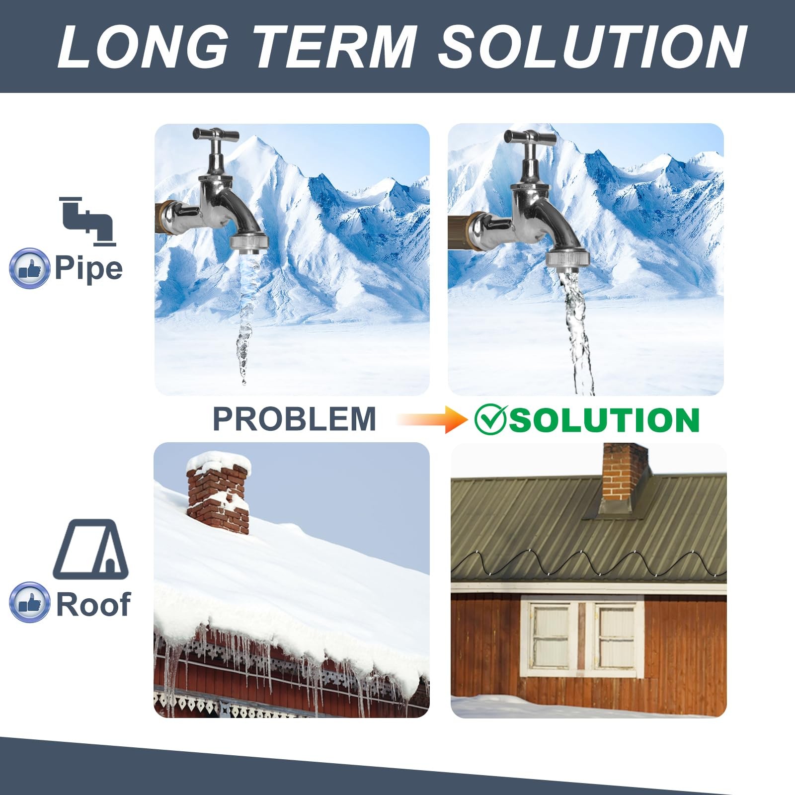 HEATIT 8JHSF1 Self-Regulating Heating Cable – Roof & Pipe Freeze Protection