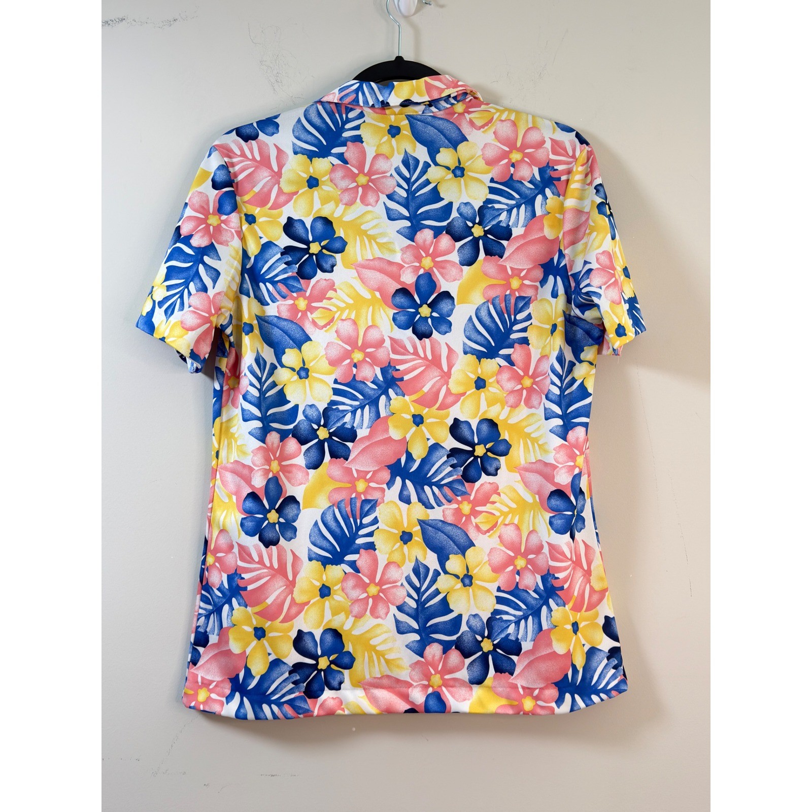 Vintage Sears The Shirt Top Floral Tropical Perma-Prest Vintage Womens 14