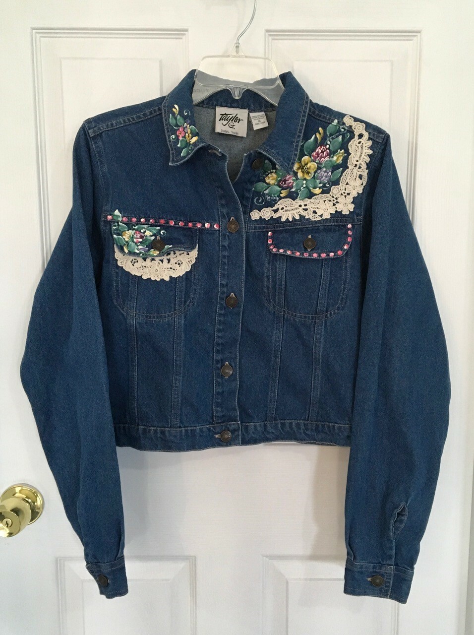 Vintage Denim Jean Jacket – Taylor G. Dallas Texas -Buttons are Tangibles NY
