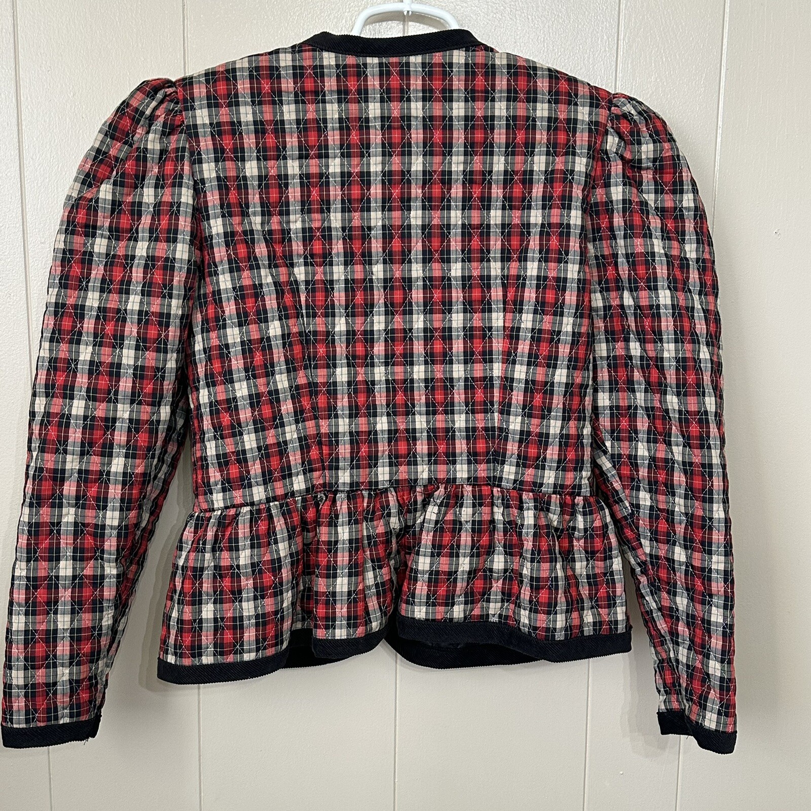Vtg Vicky Vaughn Dress Suit Women 11/12 80s OfficePlaid Quilted Jacket Corduroy
