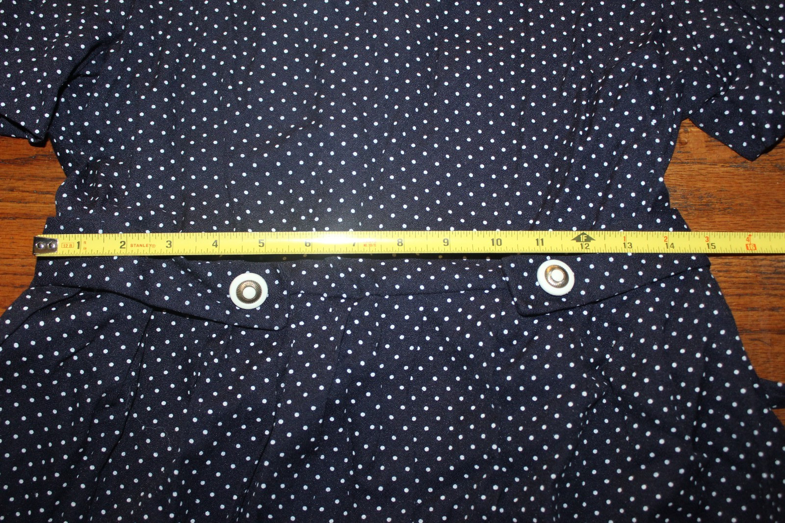 Vintage 1990s Cottage Core Grunge Miss Dorby Petites Lace Collar Polka Dot Dress
