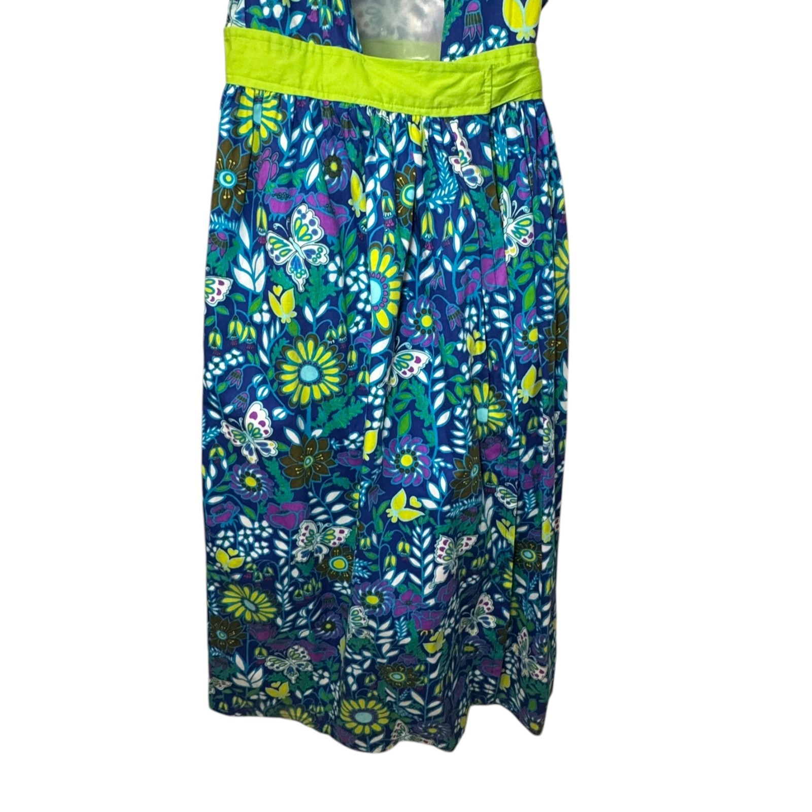 Vintage 70s Design House Japan Floral Pinafore Apron Dress Boho Cottagecore