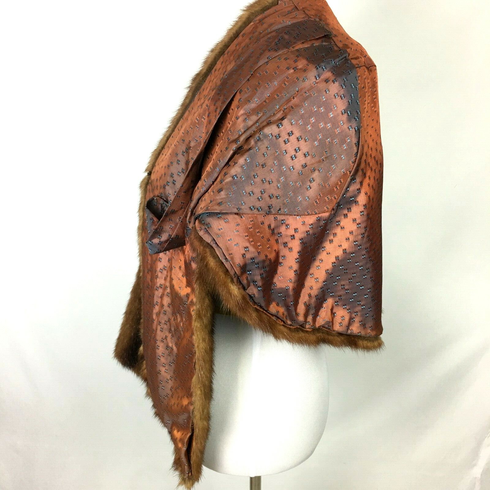 Vintage Mink Fur Stole Shoulder Wrap Womens Small to Medium Brown Mid Century