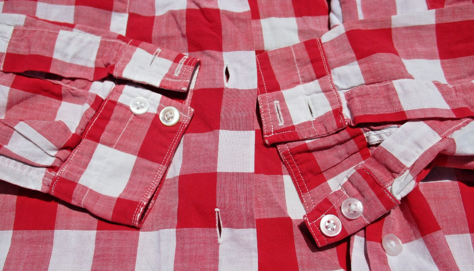 Vintage 50s Levi’s Short Horn Red White Checker Open Collar Western Loop Shirt