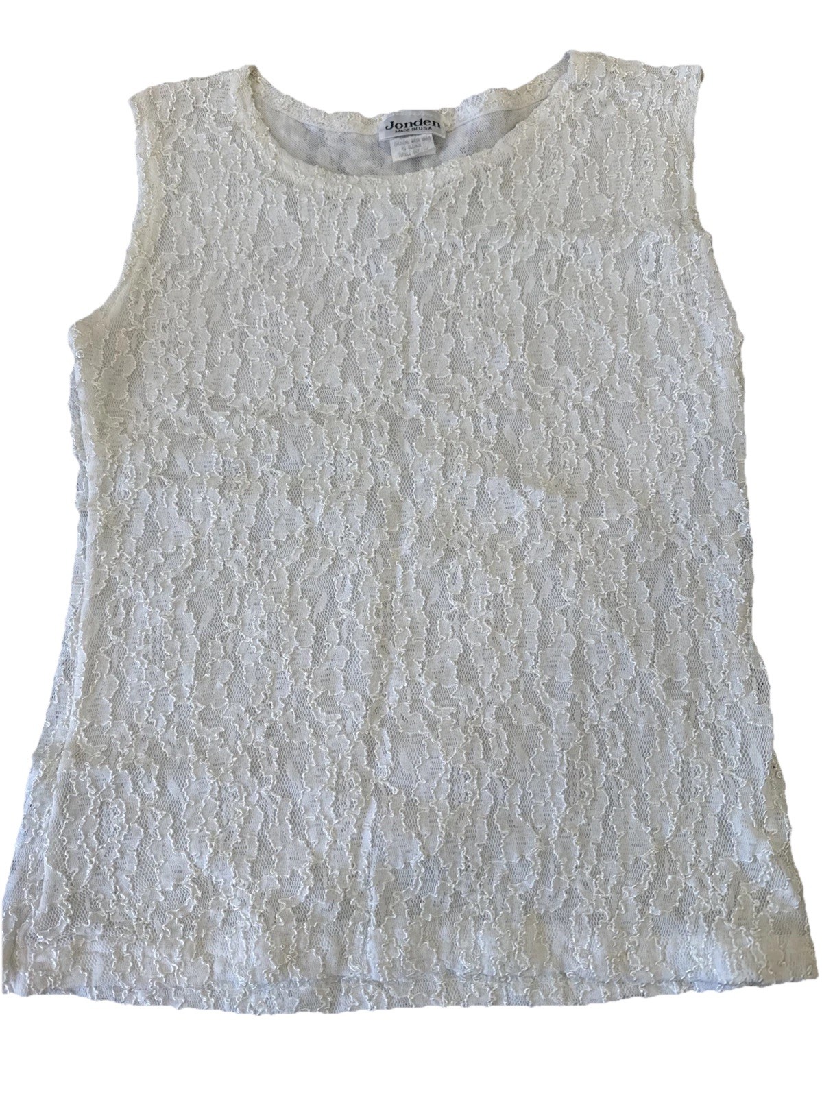 Jonden Stretch Lace Sleeveless Top VTG Womens M Fairy Soft Girl Minimalist