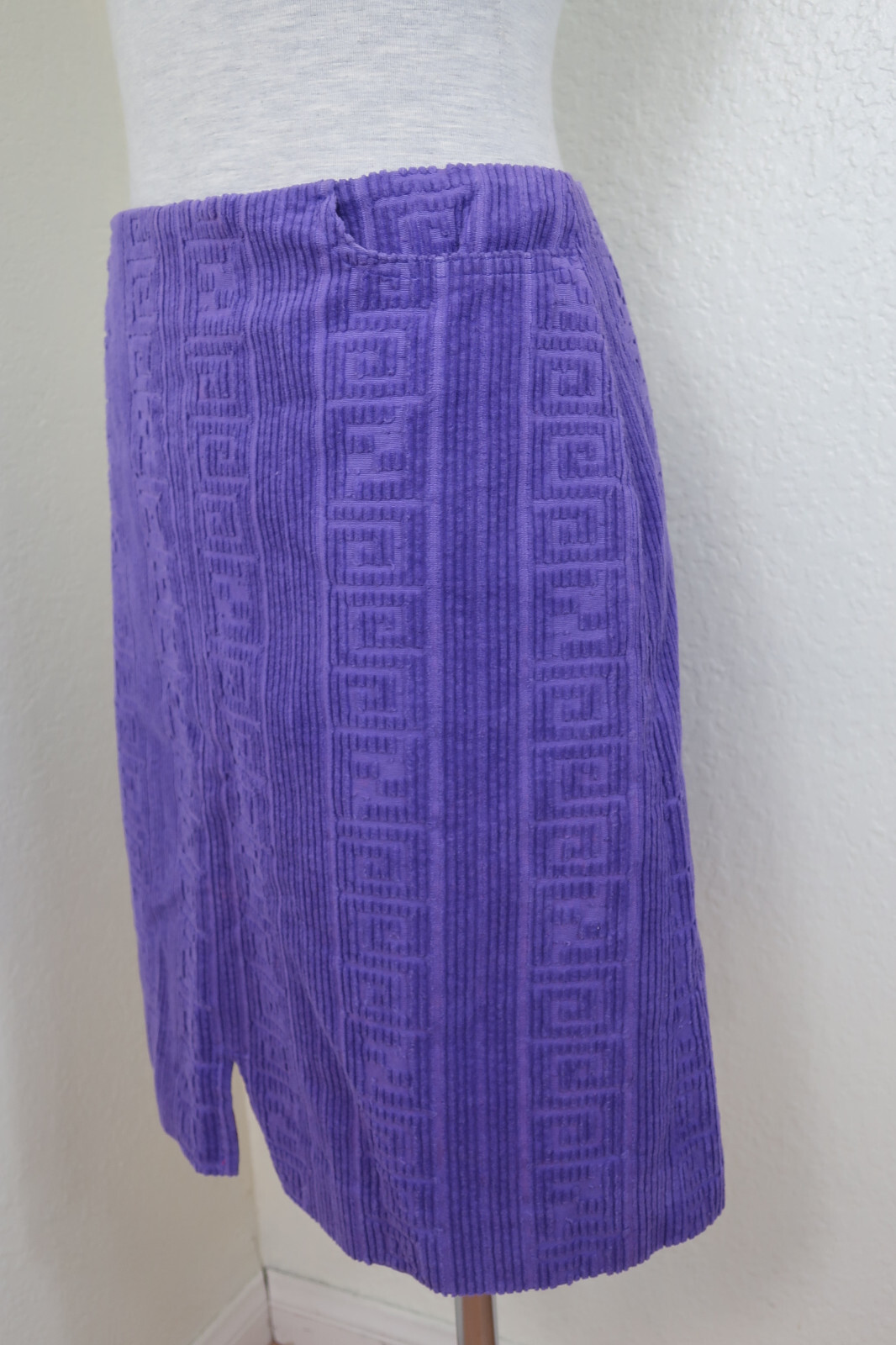 Vintage FENDI Logo Embossed Blue Purple Hip Hop Pencil Skirt Small 36 US 6 4 5 6