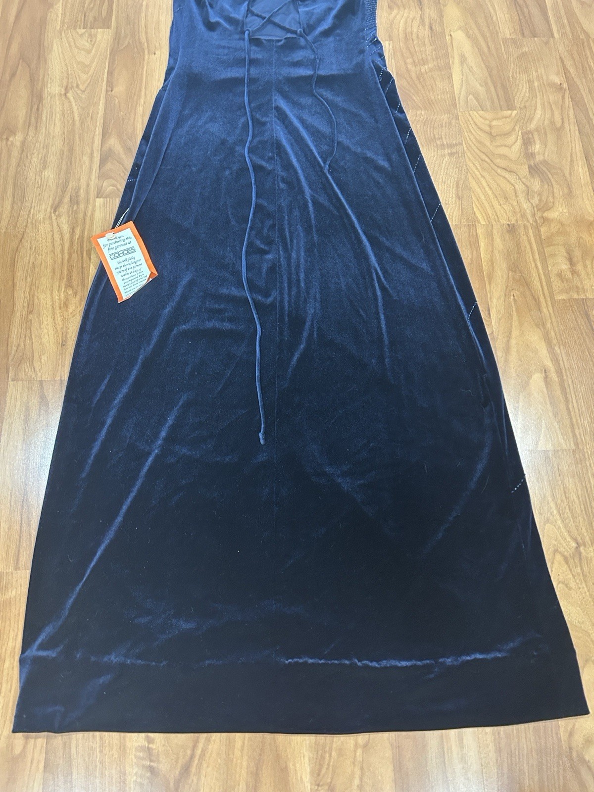 VTG 90s De Laru Navy Velvet Glitter Maxi Dress NWT 11/12 Whimsigoth Prom Gown