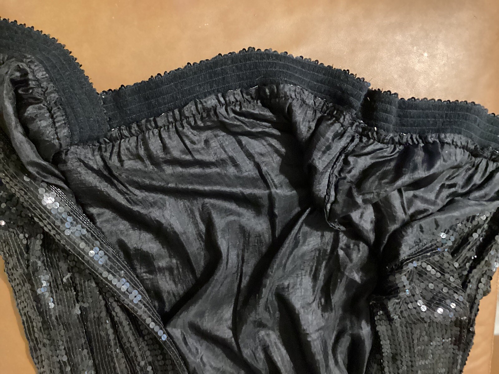 O.R. Fashions LTD Black Silk Sequin Jacket Long Sleeve Vintage