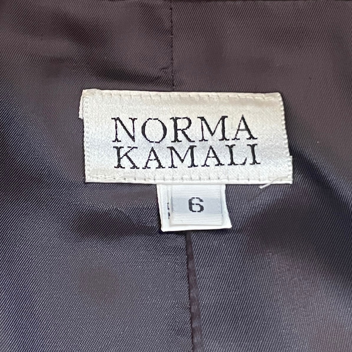 Vintage 90s Norma Kamali 6/8 Houndstooth Peplum Skirt Suit Brown Satin Trim
