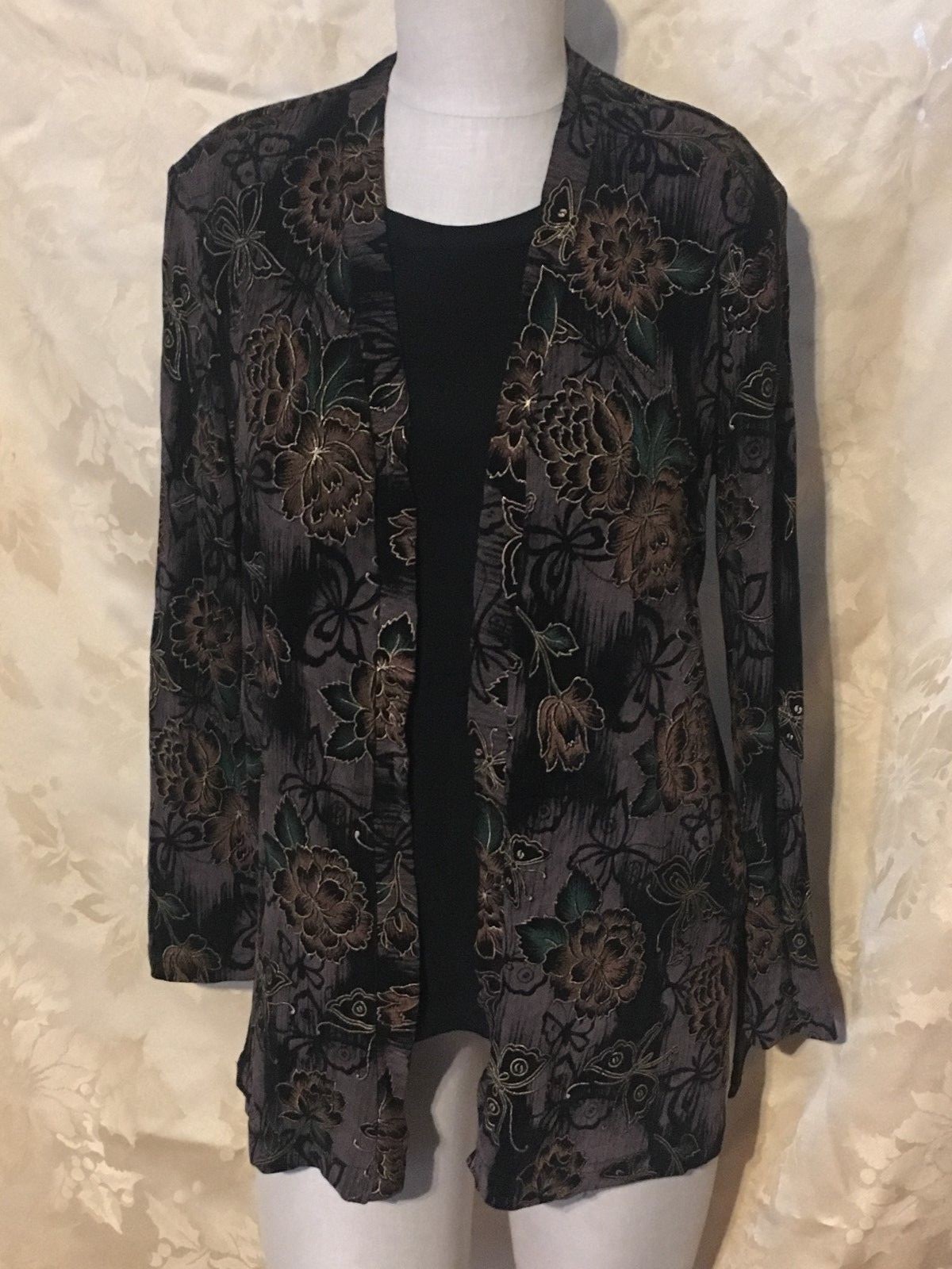 Vintage Citi Dress Career Knit Top Ladies’ Size 6 Floral Butterfly – Made in USA