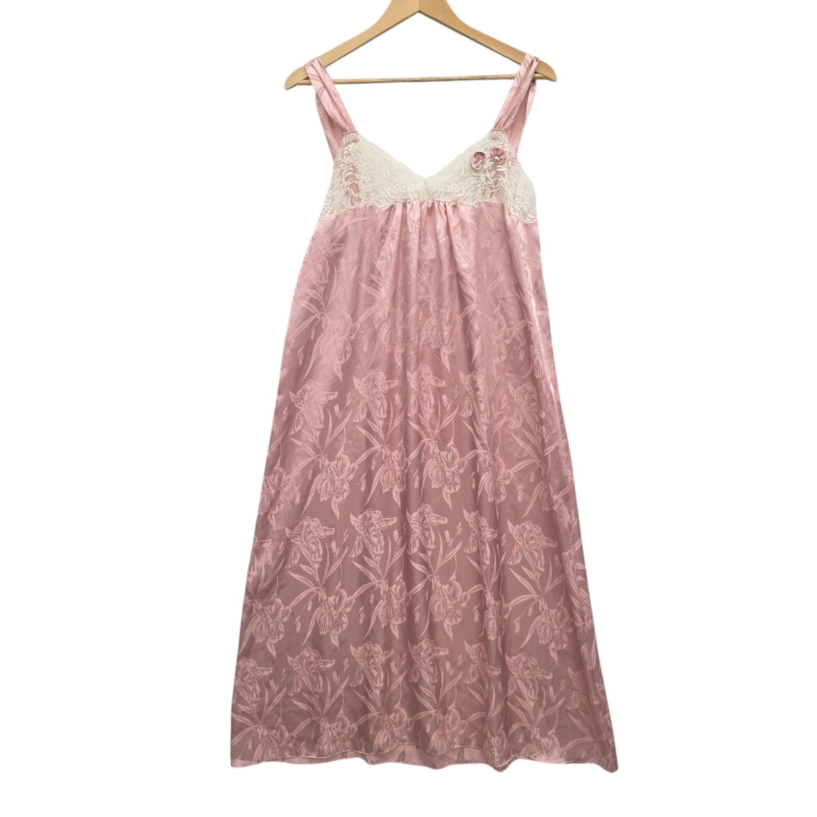 eve stillman vintage nightgown Pink W/ Lace Wide Strap Women’s Size Small