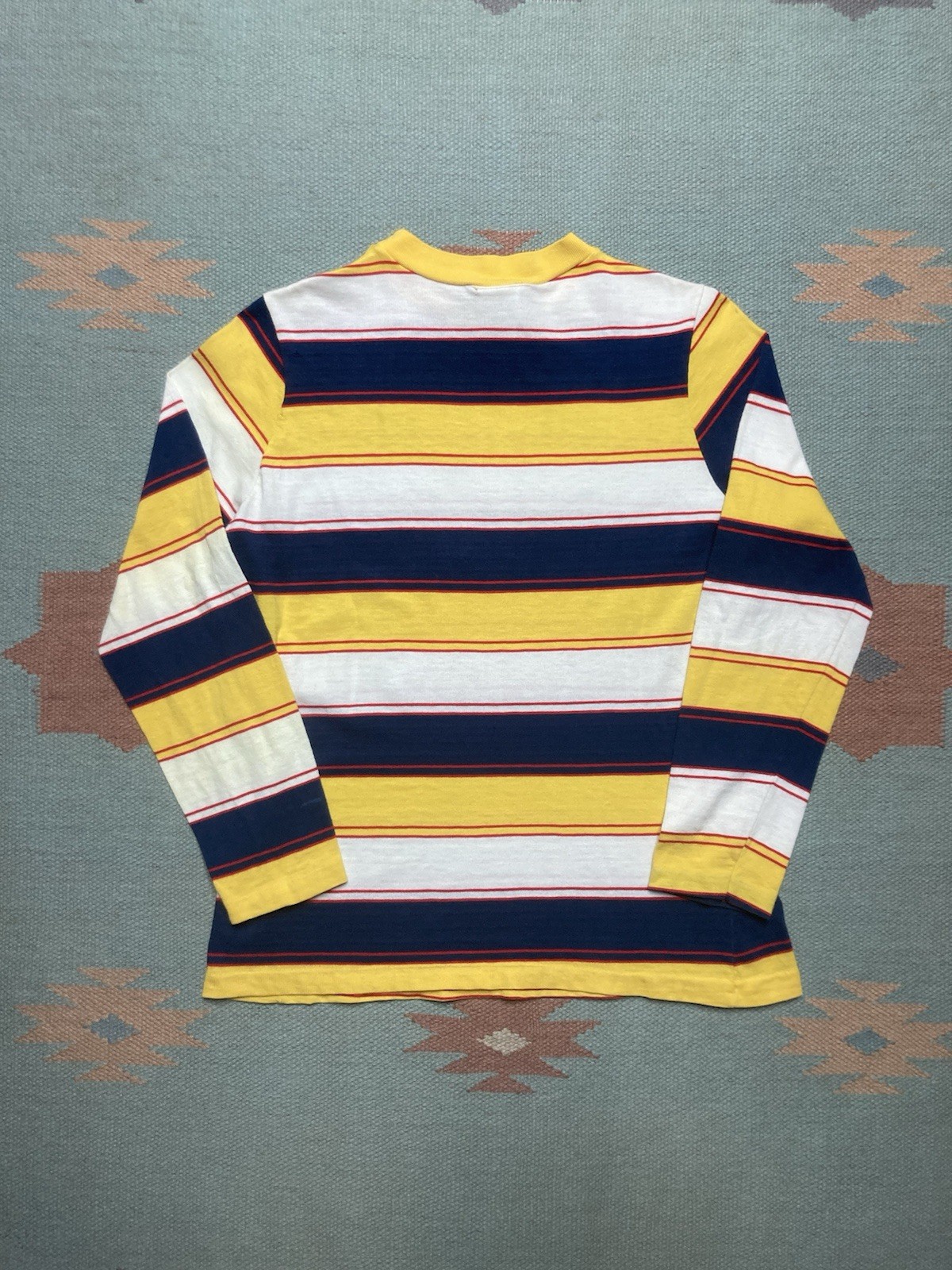 Vintage 50s long sleeve t shirt striped cotton soft multicolor JCPenney medium