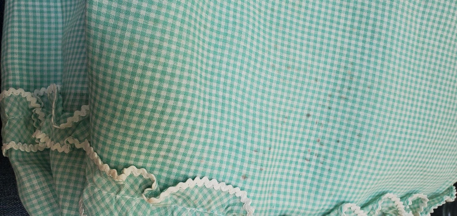 Vintage 40s 50s Aqua & White Gingham Check Top Skirt Set Miss Pat California B36