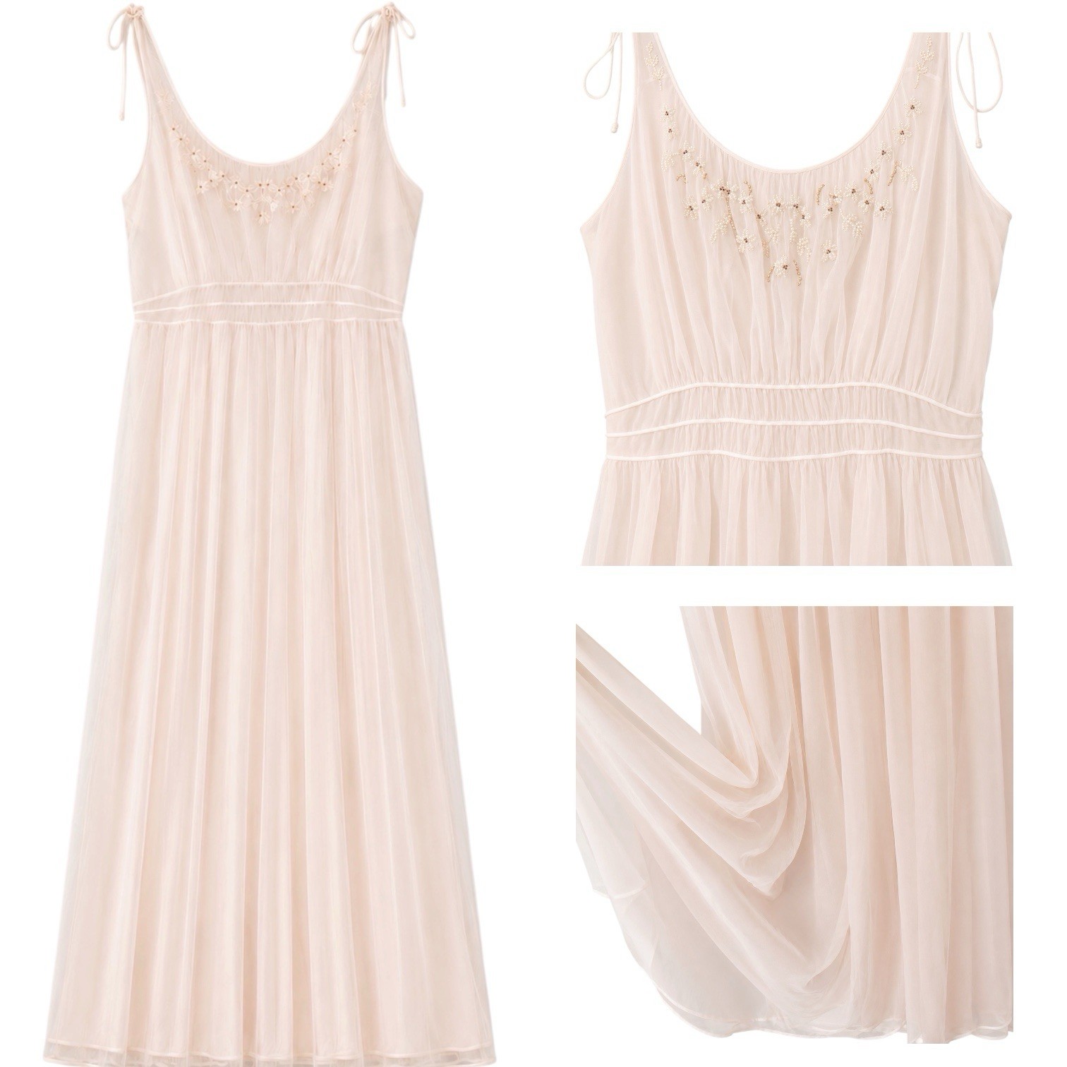 Vintage 50s Carters DuPont Nightgown Small Pink Nylon Beaded Wedding