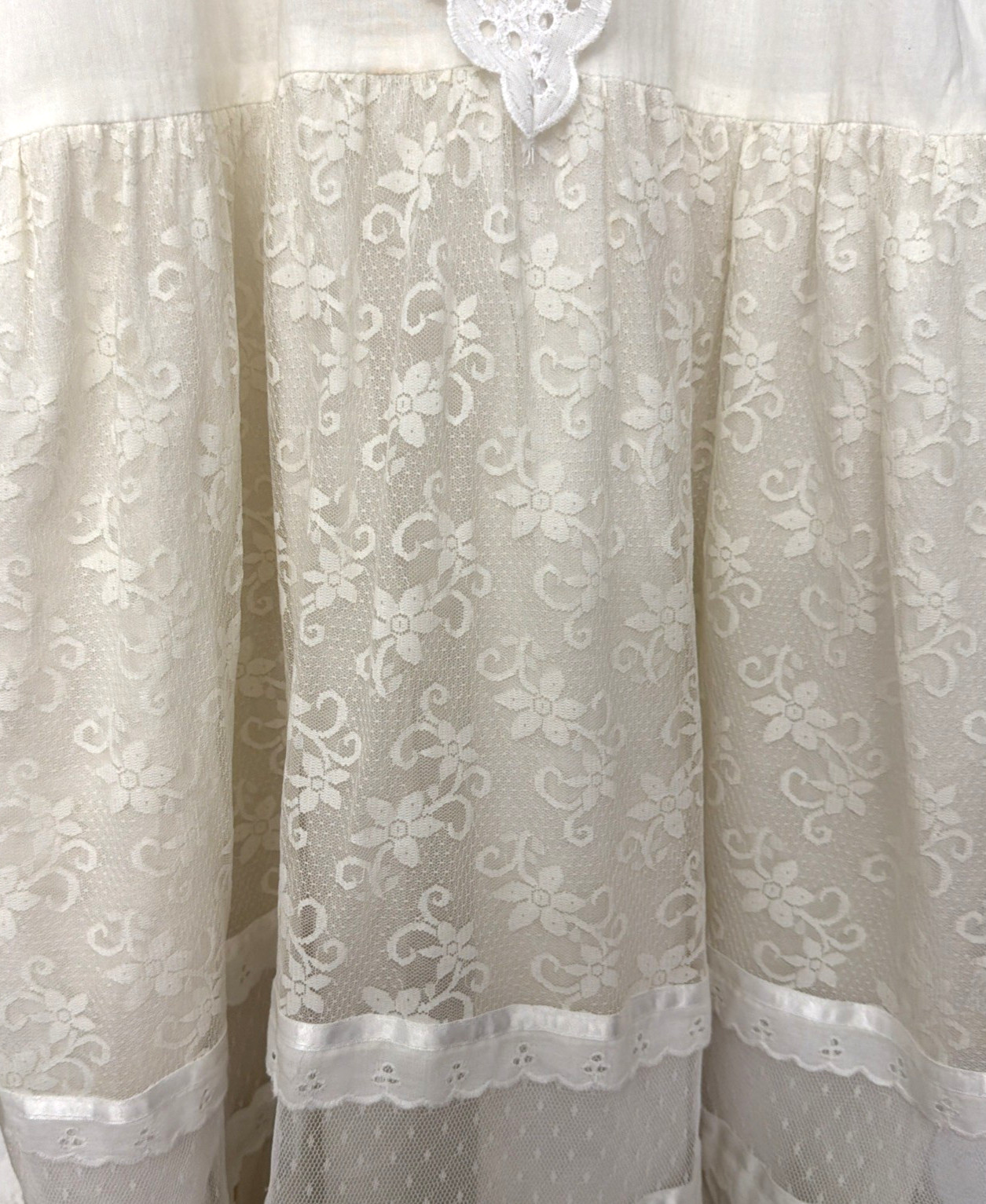 Young Edwardian Arpeja Dress Womens S Vintage Lace Eyelet Sleeveless Cottagecore