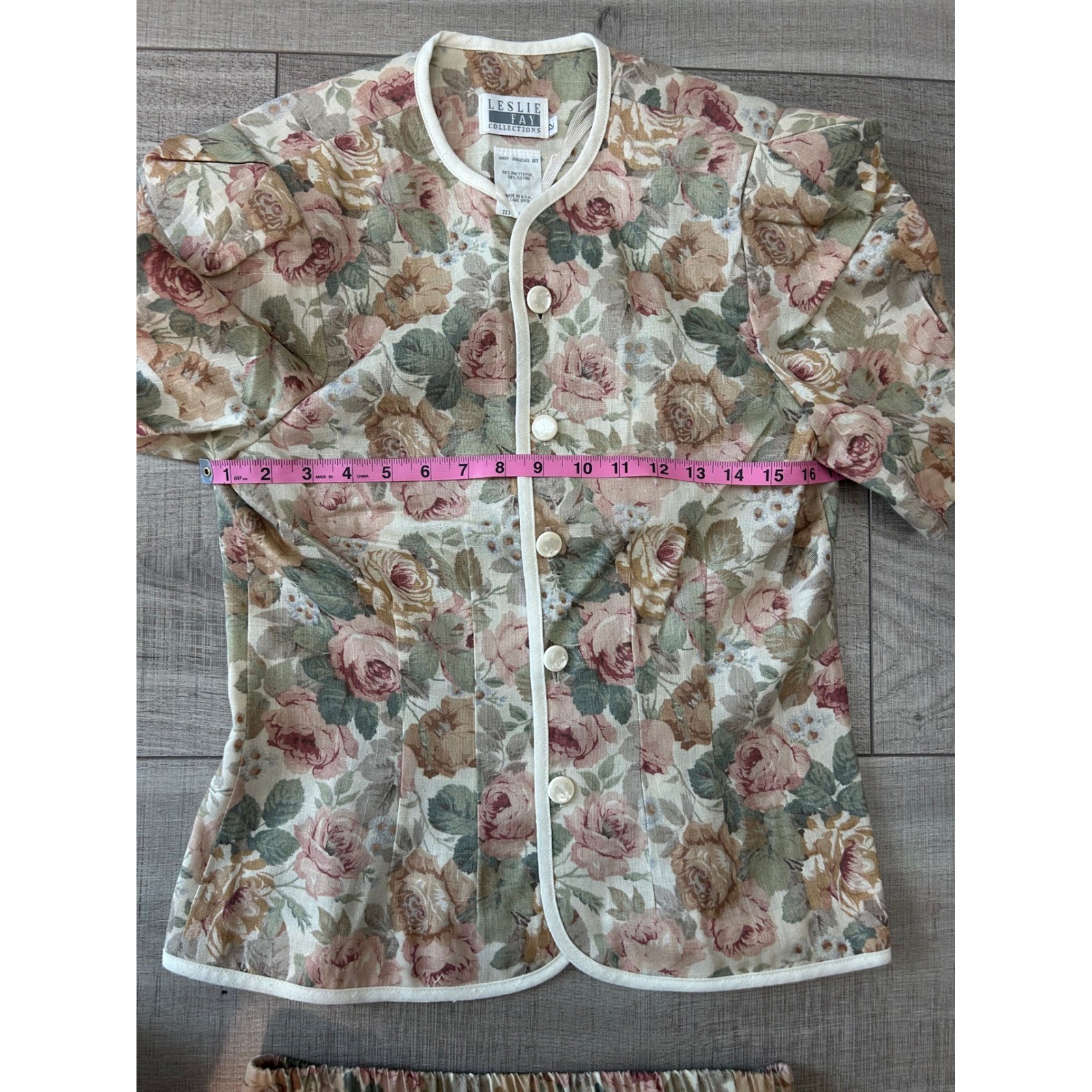 Vintage 90s Floral Skirt Set Cottagecore Rose Print Matching Two Piece Size 12