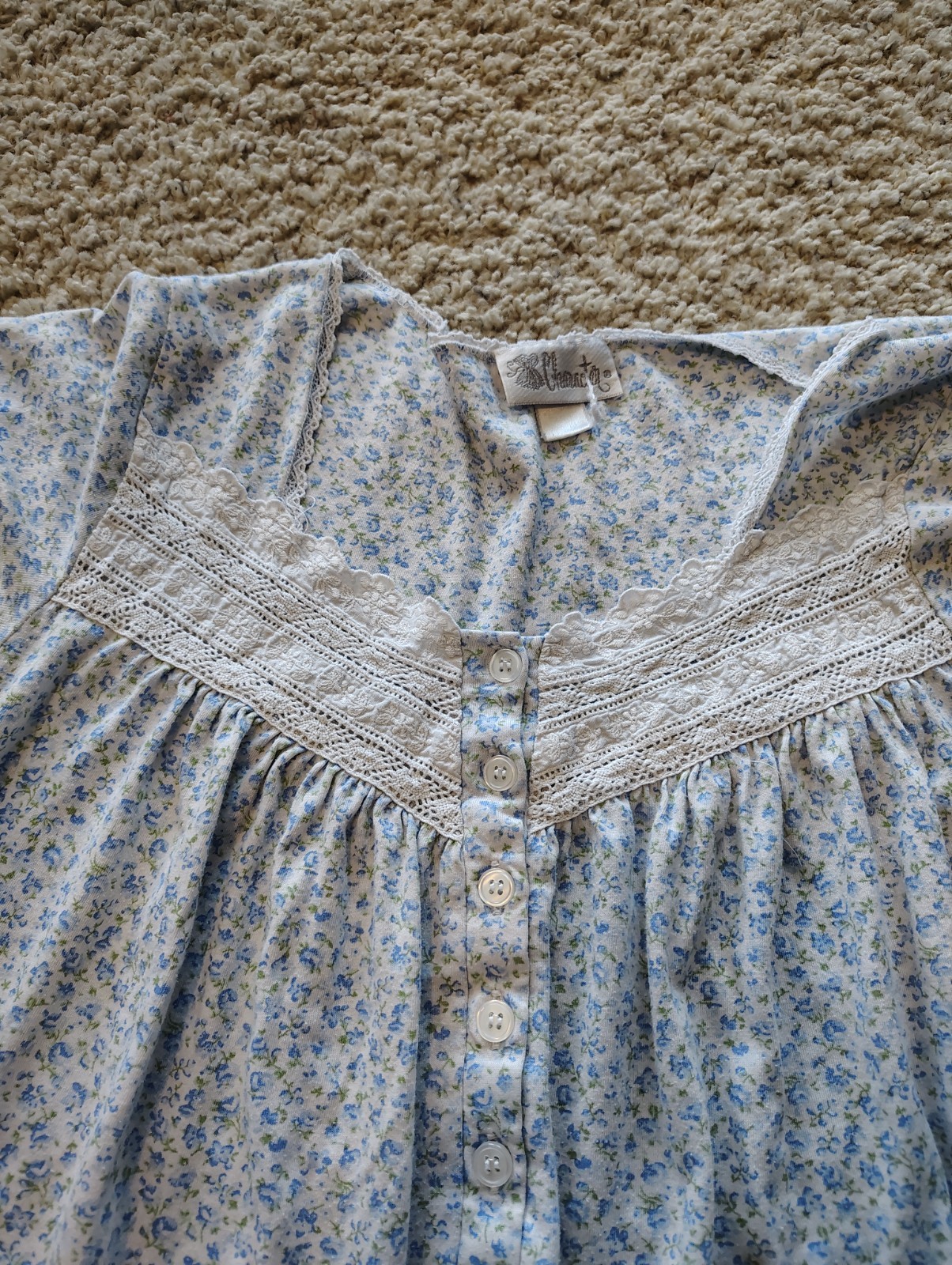 Vintage Granny Gown Cottage Core Floral Lace Women’s M Medium