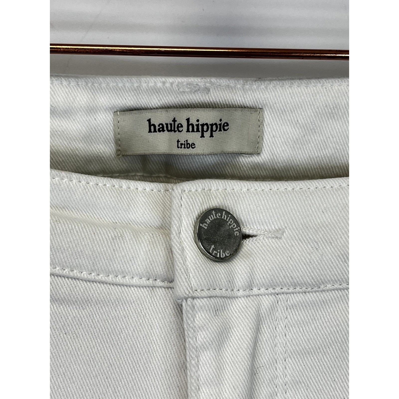 Haute Hippie Tribe White Distressed 5 Pocket Jeans SZ 12