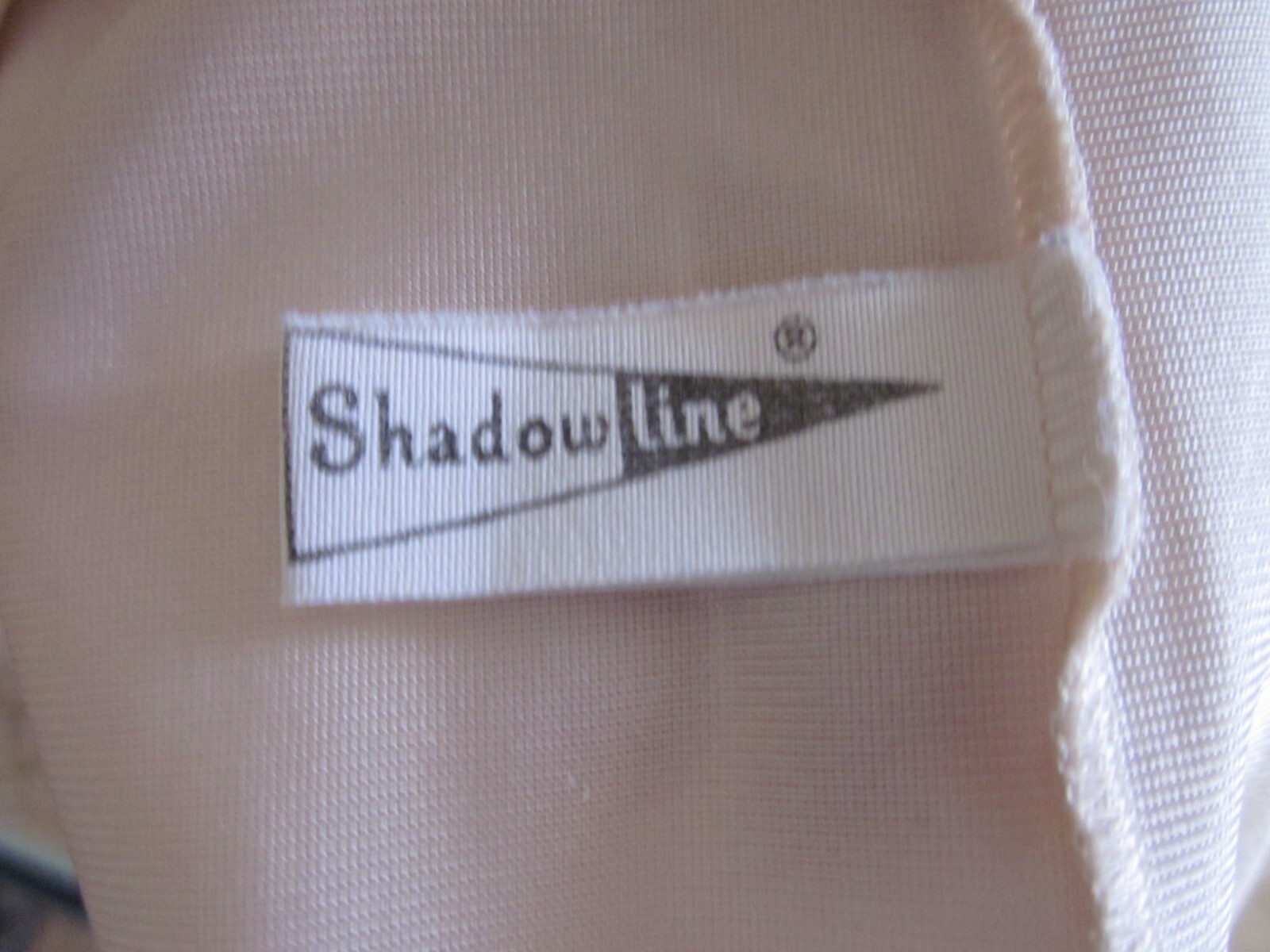 VTG SHAWDOWLINE 100% Nylon Nude Lace Trim Bodysuit Slip MADE IN USA Sz 32