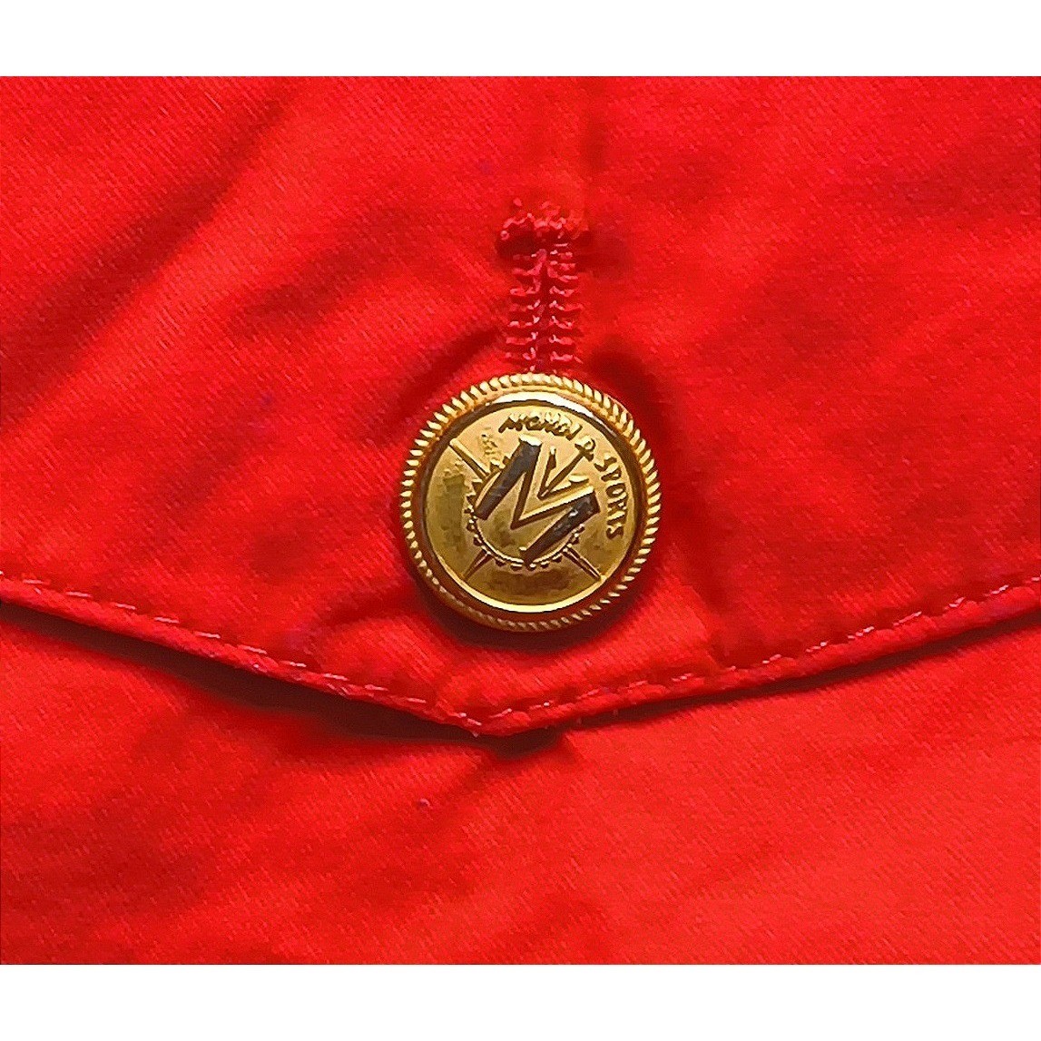 Nautical Vintage Mondi Sports Shorts Women 8? Waist Red High Waisted Pleats Gold