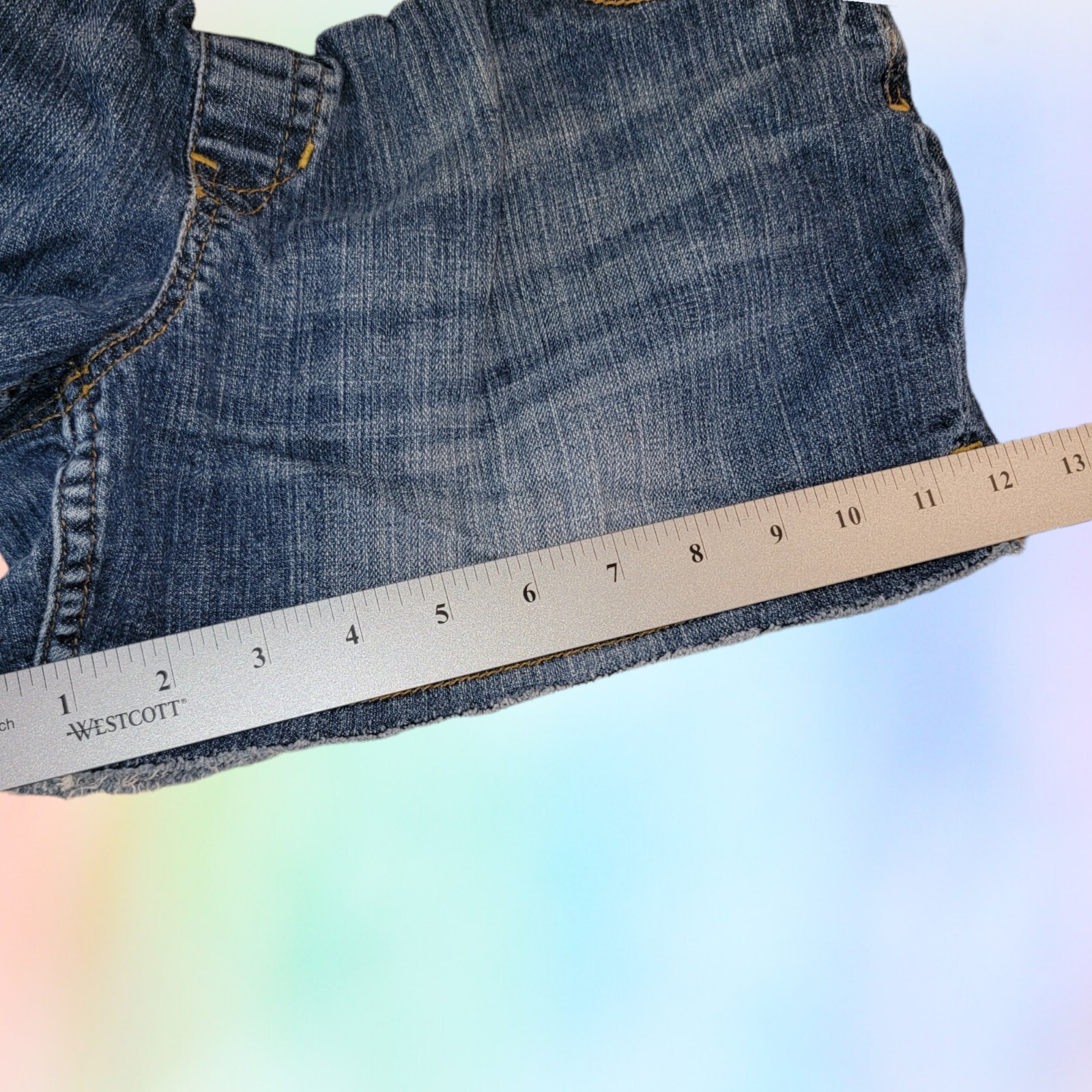 Y2k Get Used by Lexi Maternity Vintage Jean Distressed Shorts Sz Large T44