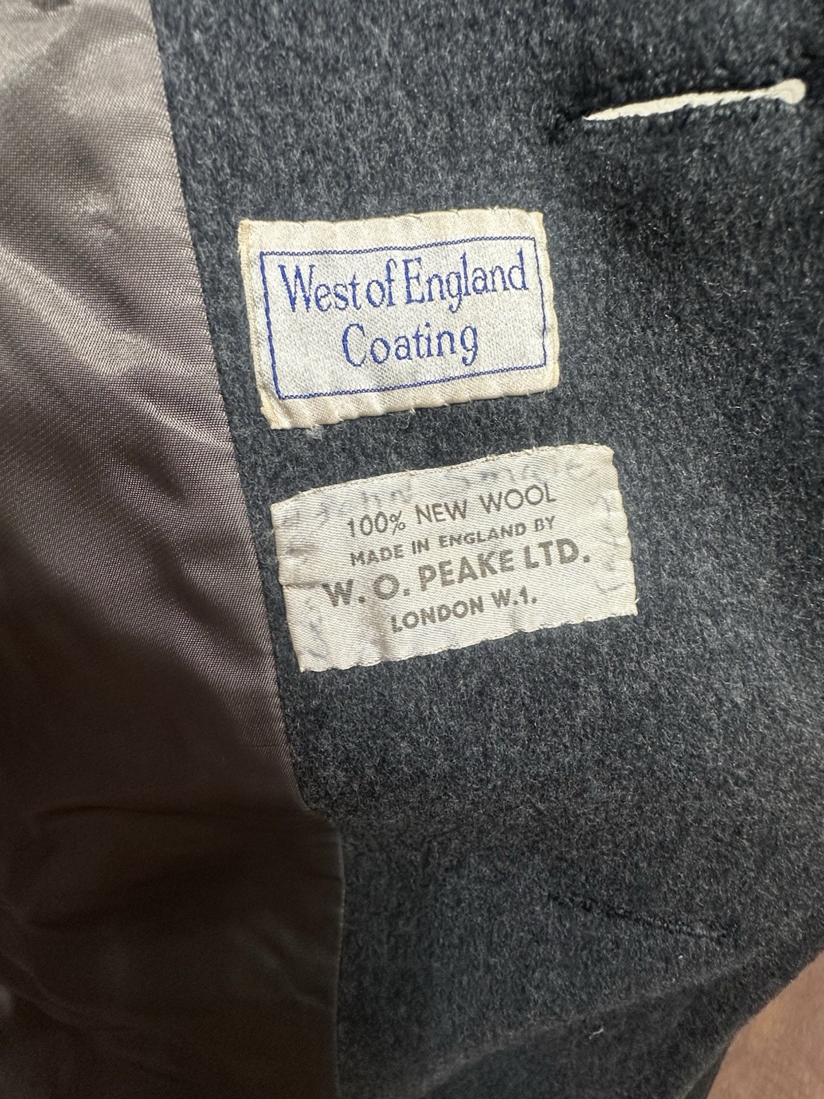 Vintage 1940’s Charcoal Wool Coat Winter with Persian Lamb Fur Collar Woman’s