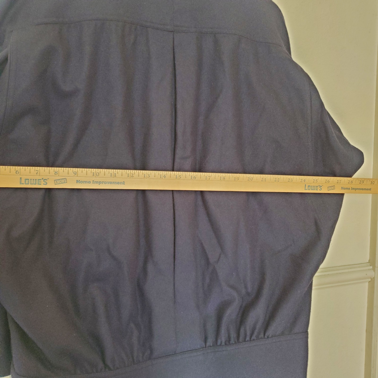 Vintage Touche Italy Navy Wool Cashmere Blend Shawl Collar Pocket Jacket Size 42