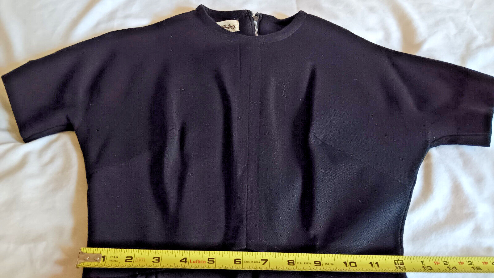VINTAGE EARLY 1960’S HELEN WHITING LITTLE BLACK DRESS SHEATH GOOD HOLES SZ 6-8?