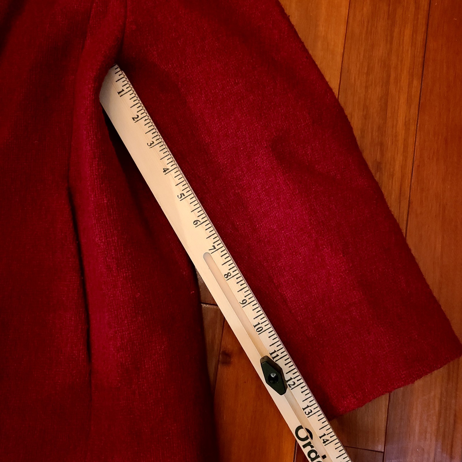 Vintage 50s Shagmoor Red/Burgundy Long Mink Fur Collar Coat Dress Jacket Women