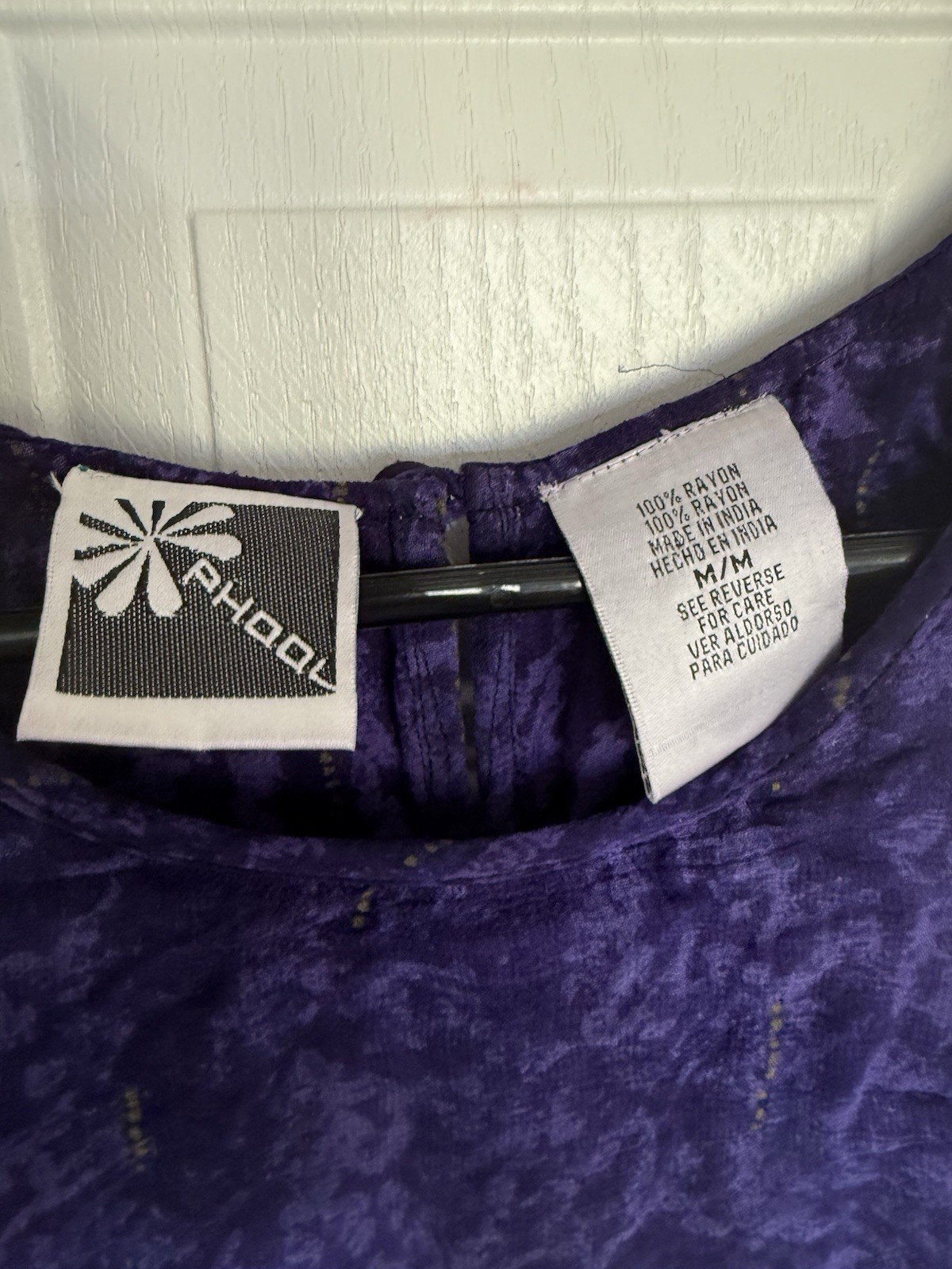 Vintage Phool purple turquoise layered rayon midi dress – M