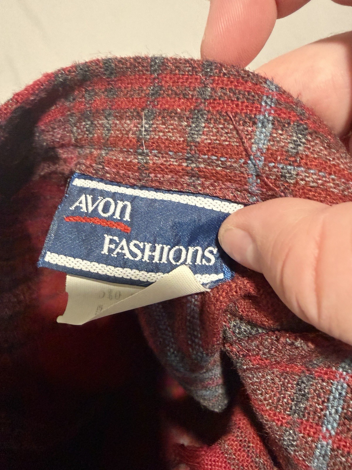 vintage vtg avon fashions red grey wool skirt, women’s 7/8