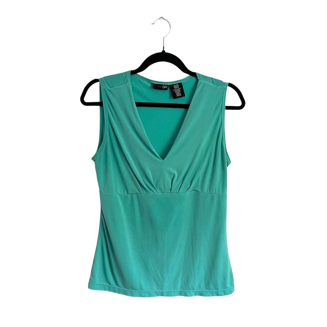 East5th Teal V-Neck Tank Top: Y2K, 2000s