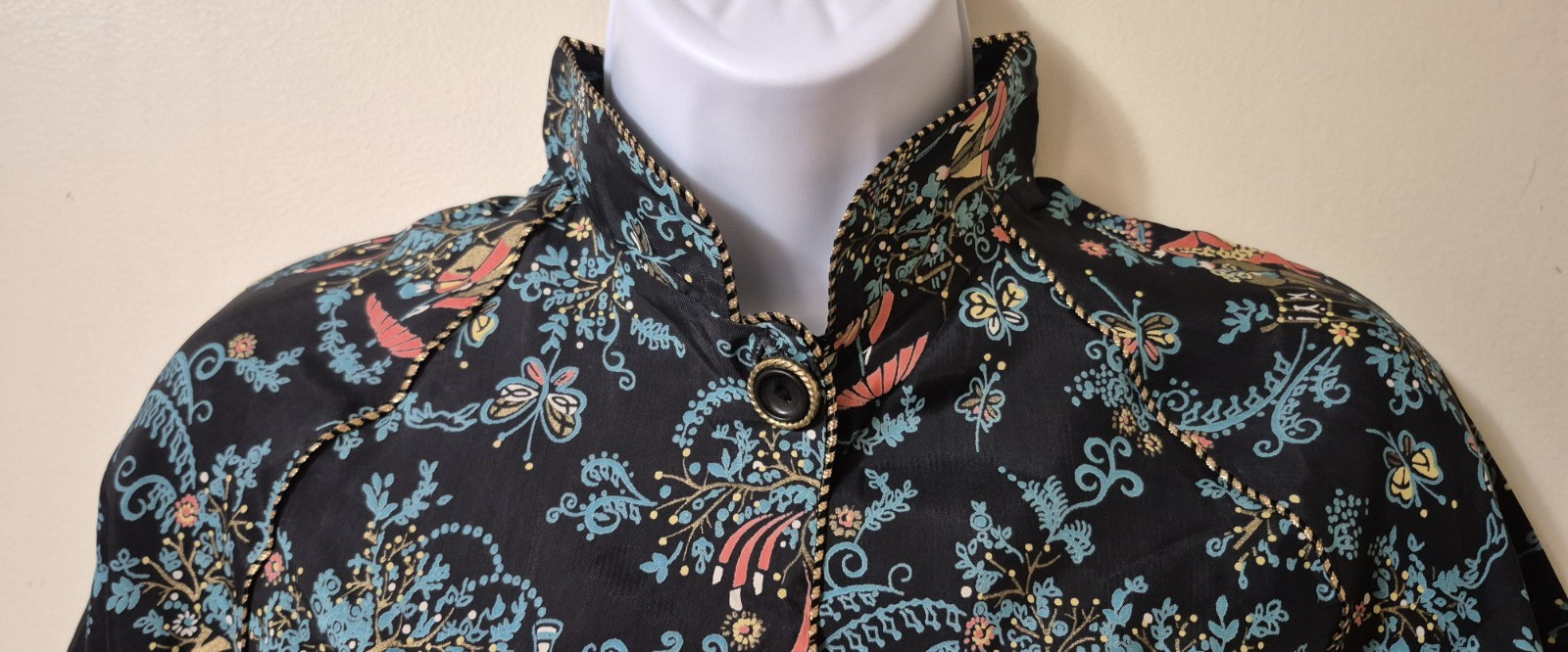 Vintage 2 piece Rayon Mara Kobb Mandarin Collar Blouse , Pants New