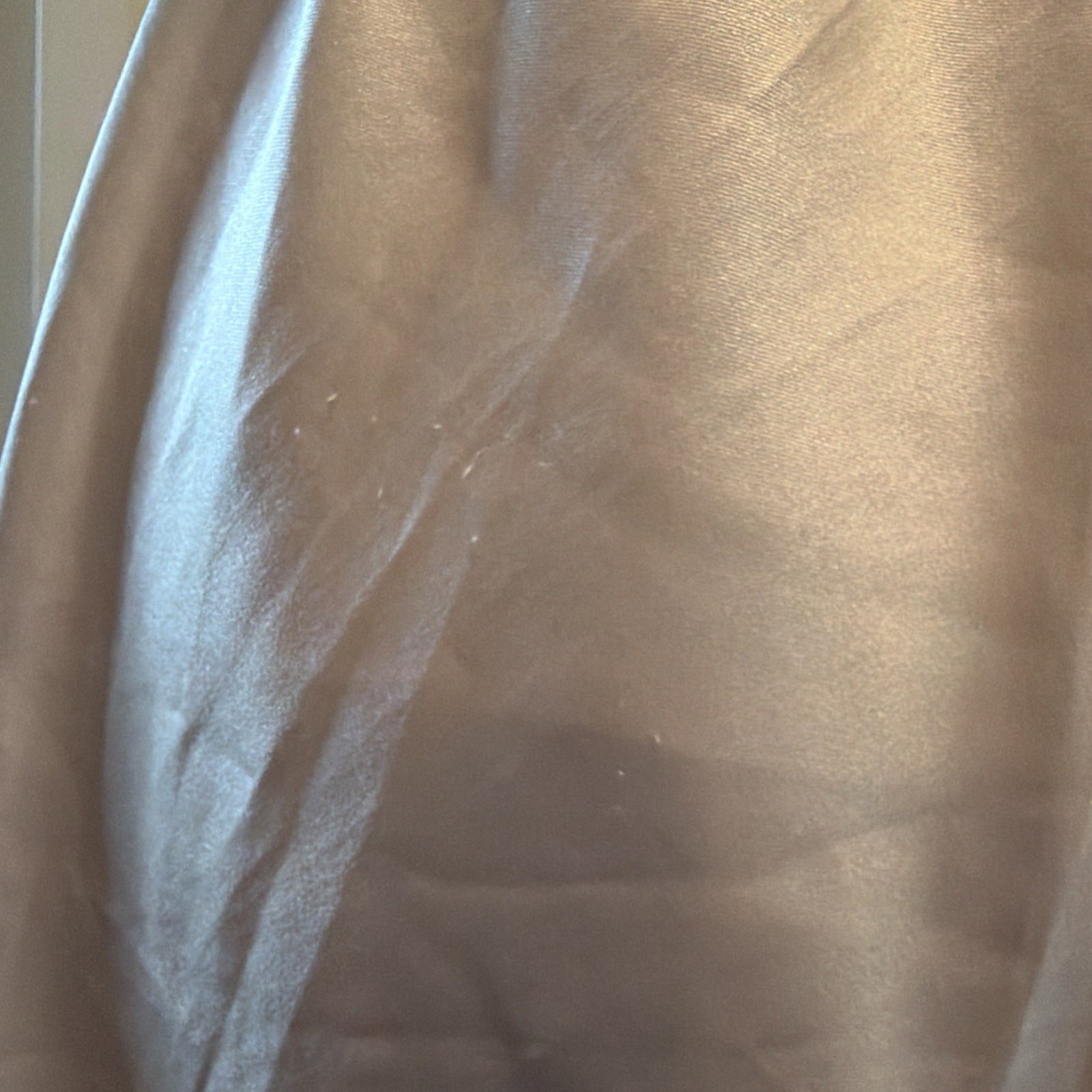 Vintage Christian Dior Intimates beige Satin Half Slip with White Lace Trim