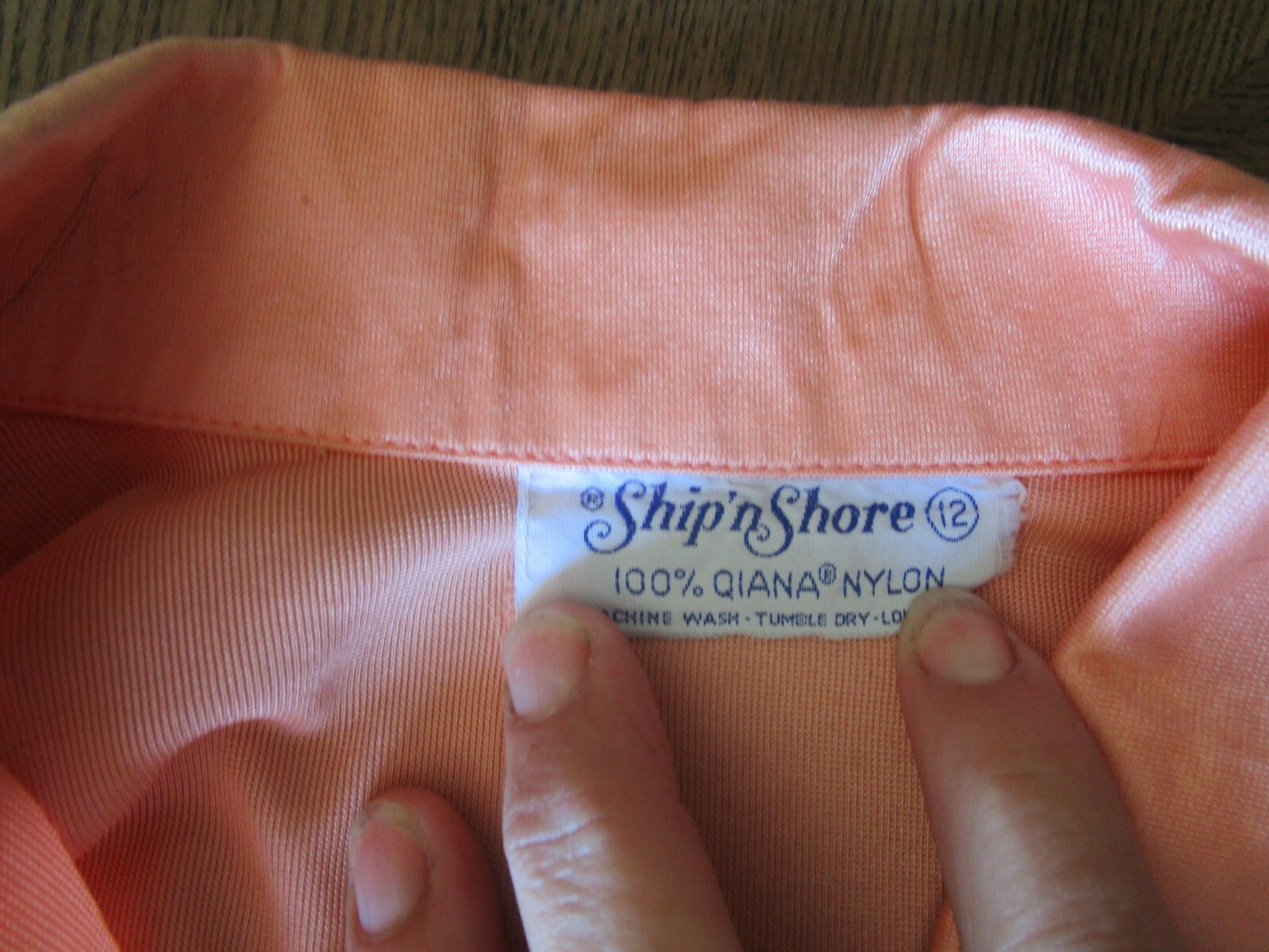 Vintage Peach Ship N Shore Button Down Blouse Size 12 in Excellent Shape