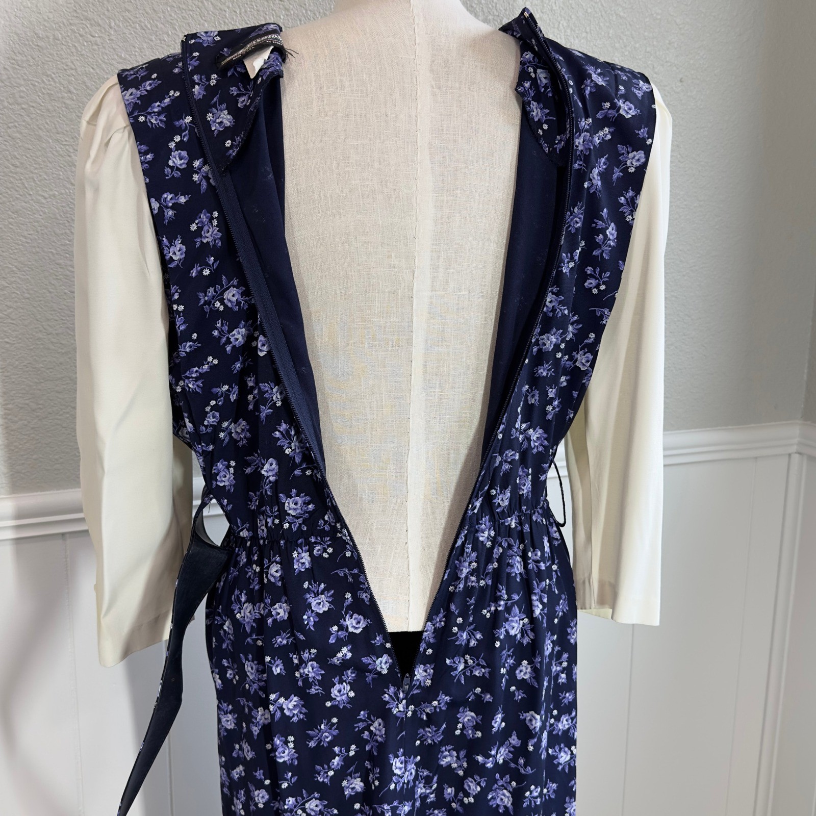 Vtg SL Fashions Womens 8 Feminine Dress Cottagecore Garden Academia Prairie 80s