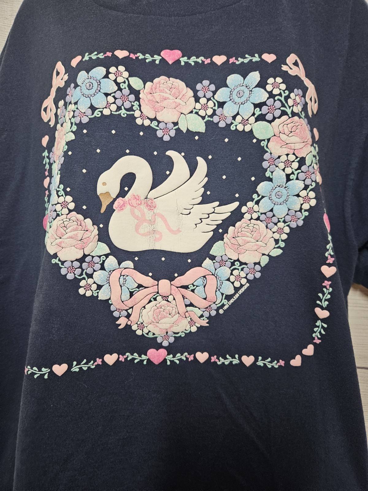 Vintage Endless Designs Floral GOOSE Heart T-Shirt – XL- Cottagecore Grandmacore