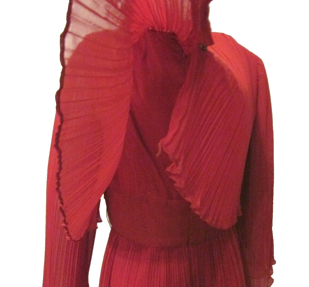 Marita by Anthony Muto Fortuny Accordion Pleat Evening Poly Chiffon Cape Gown 10