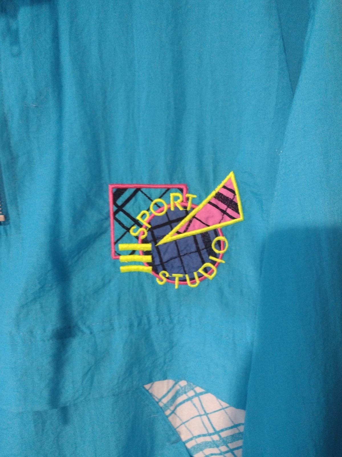 Vintage Wilson Jacket Womens Small Blue White Purple Nylon Windbreaker 1980s