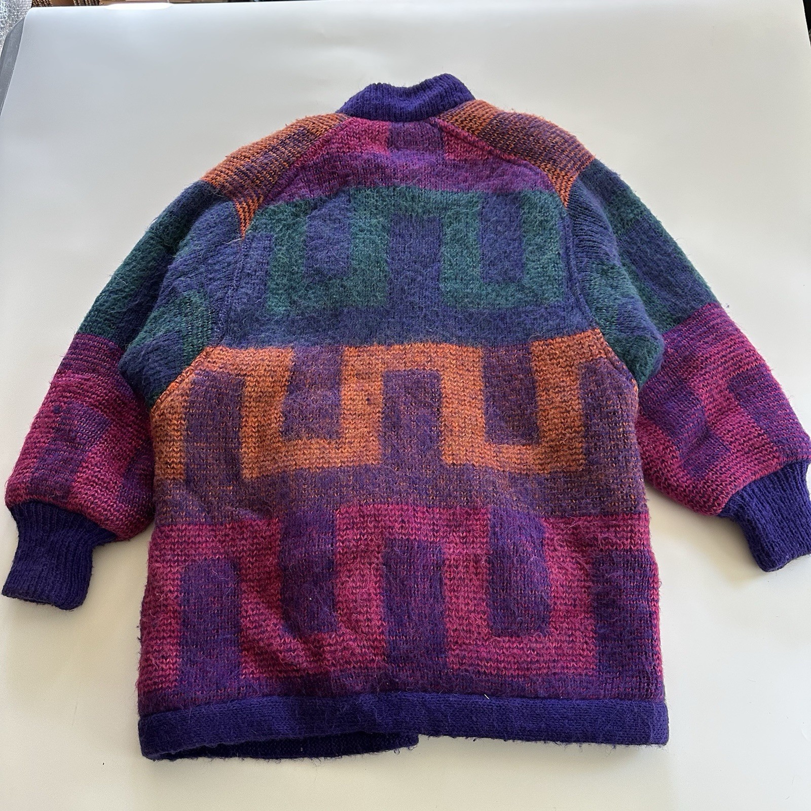 VTG Carlisle Couture Sweater Jacket Large Long Oversized Funky Knit Womens