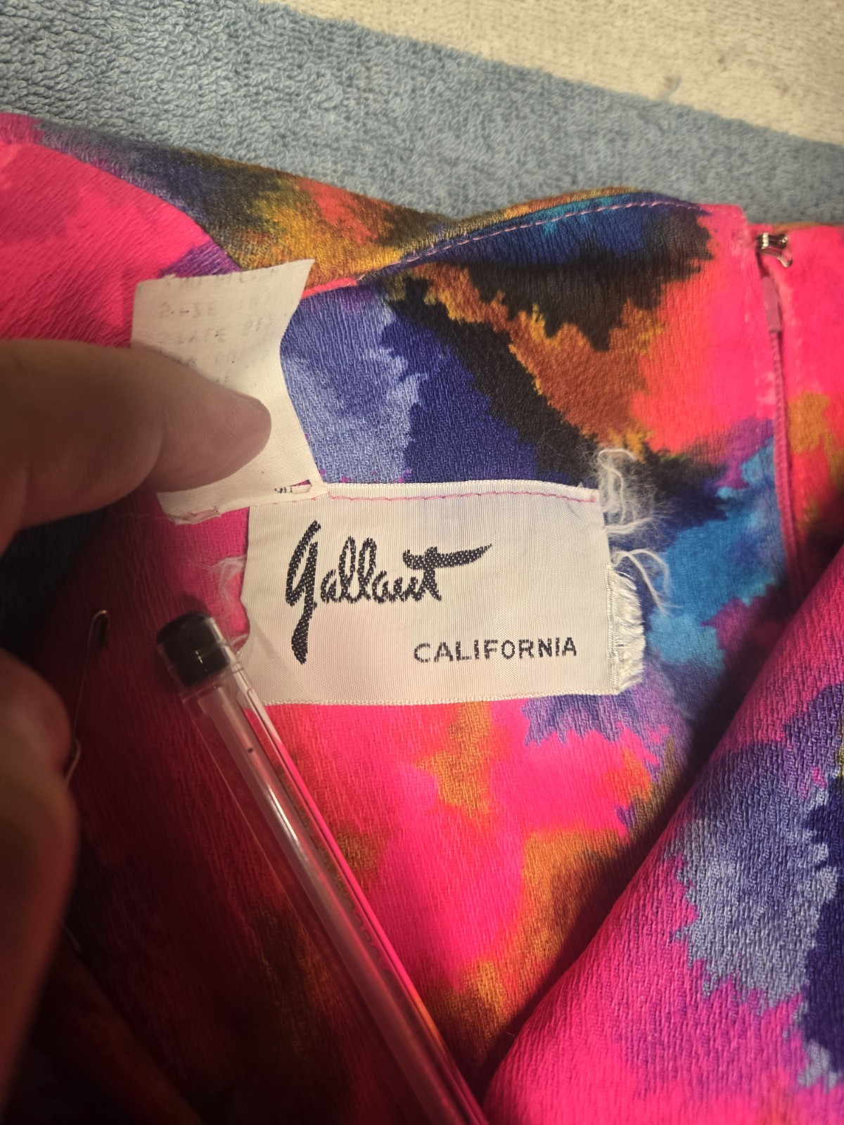 Vintage Gallant Of California Hawaiian Styled Barkcloth Maxi Aloha Dress w1155