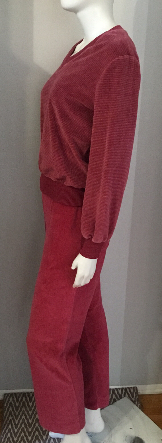 Vintage 70’s 80’s AILEEN 2 Piece Track Suit Athleisure Velour Lounge Set