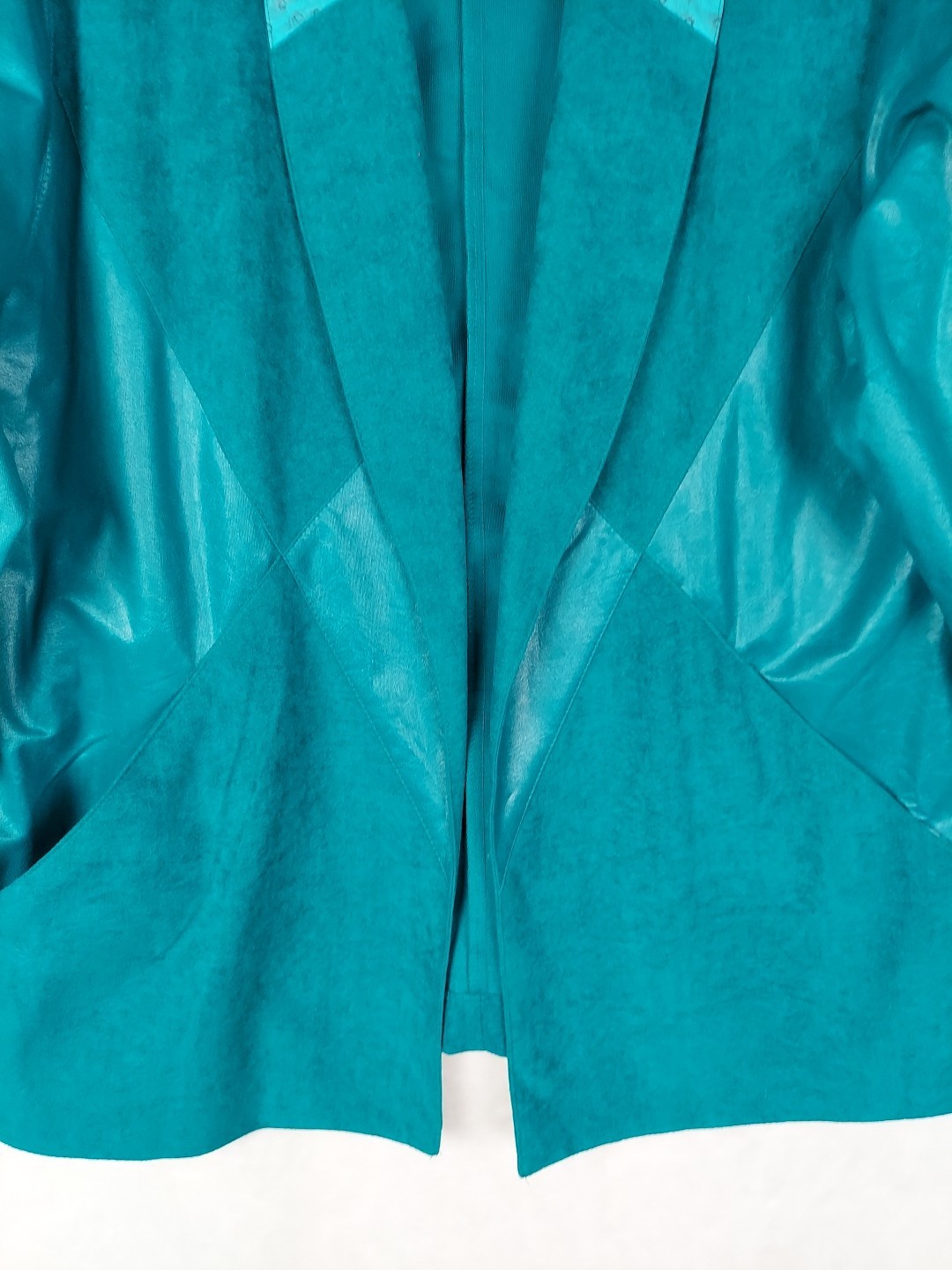 Vintage City Girl Blazer Jacket Womens 10 Teal Green Shoulder Pads Pockets Rodeo