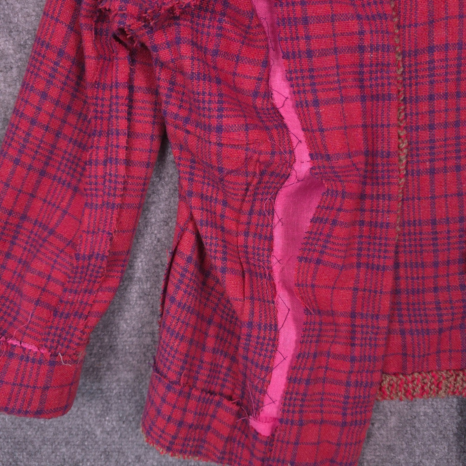 Handmade Plaid Tailored Blazer Women Pink Vintage Academia Clueless Preppy Retro