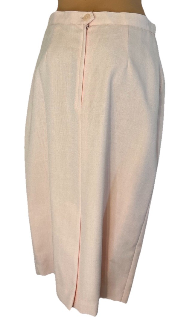 Kasper For ASL Skirt Suit Sz 10 Pink Lined Die Cut Lapel Short Sleeve Vtg Jacket