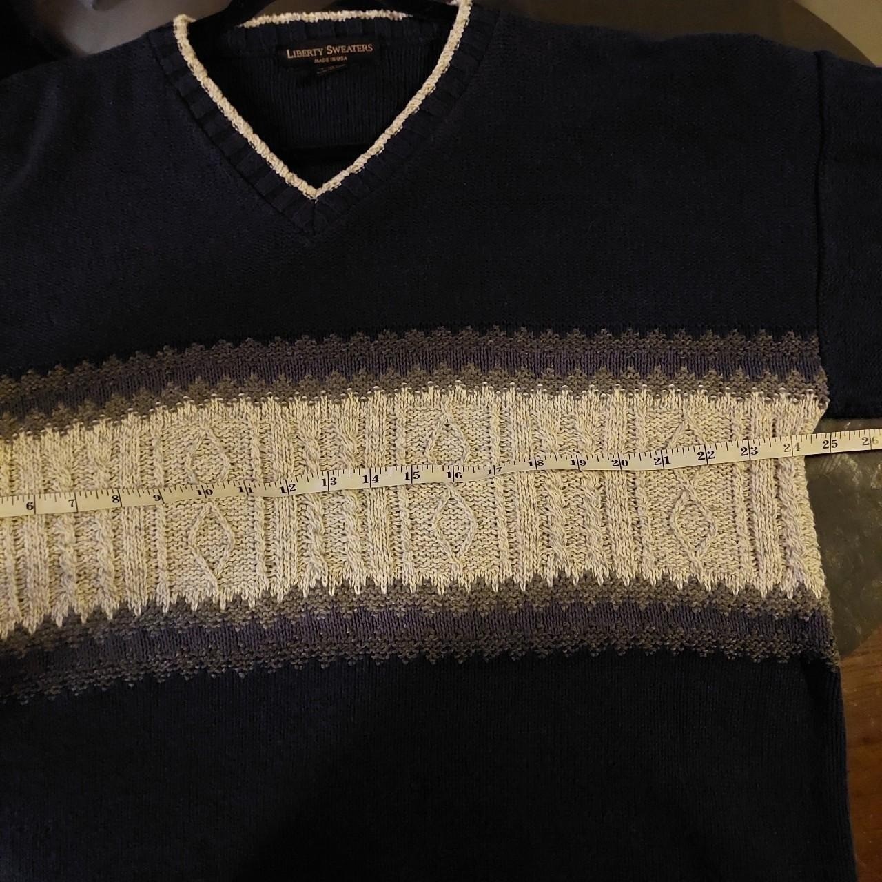 Vintage blue and grey made in 89% cotton USA sweater.