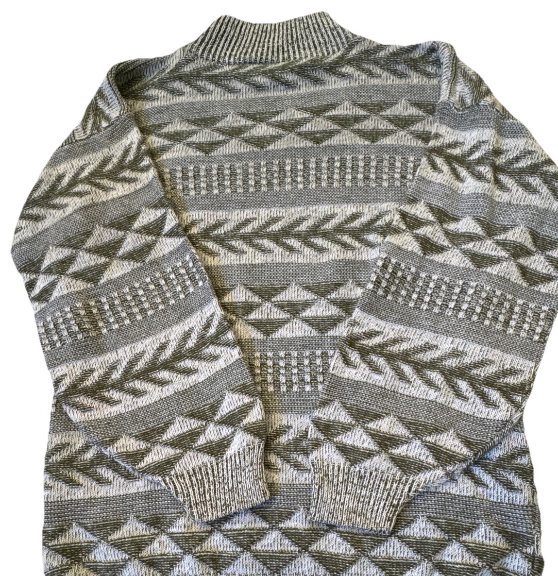VTG Grandma Cottagecore Sweater Aztec Bears Crossing USA Made 90’s/80’s Retro