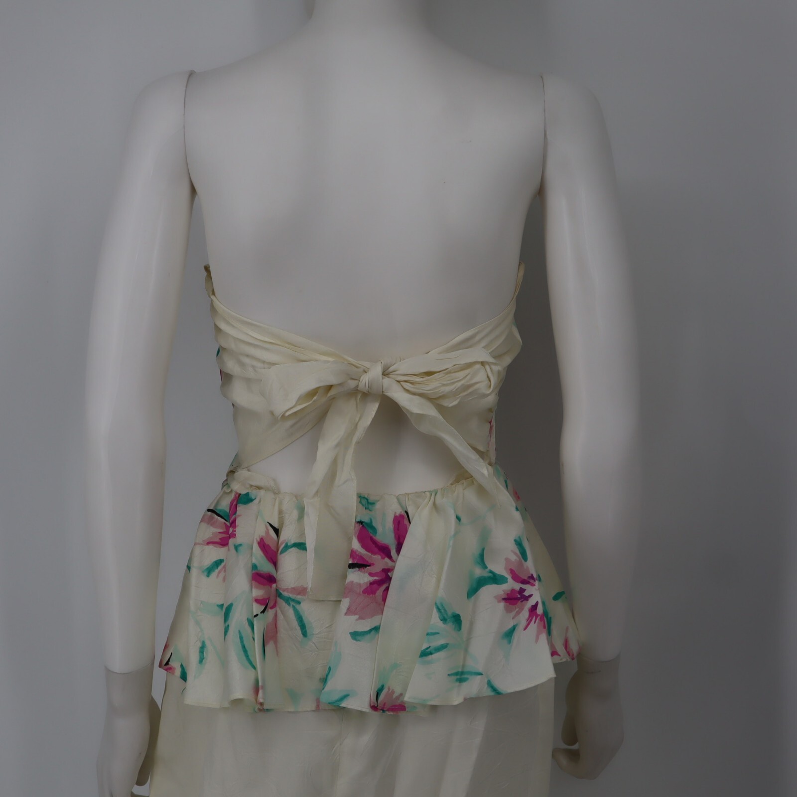 Vintage Young Edwardian Sheath Strapless Floral Dress