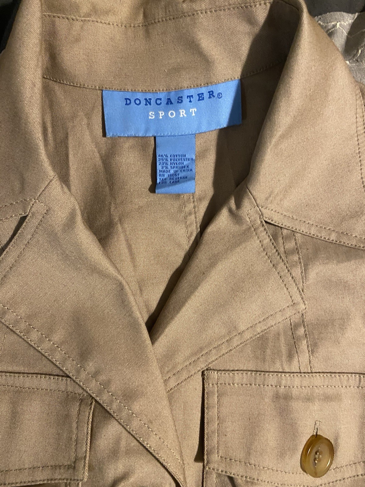 Vintage Doncaster Sport Tan Safari Utility Jacket Belted 90s Career Chic Belted